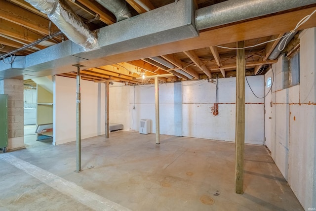 basement featuring washer / clothes dryer