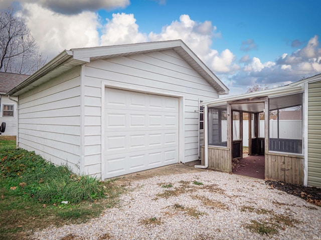 view of garage