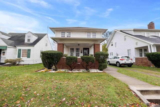 view of front of home with a front yard