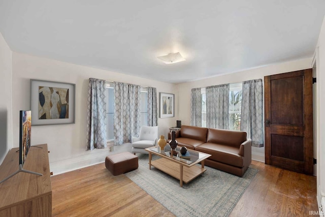 living room featuring light hardwood / wood-style floors