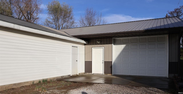 entrance to property with a garage