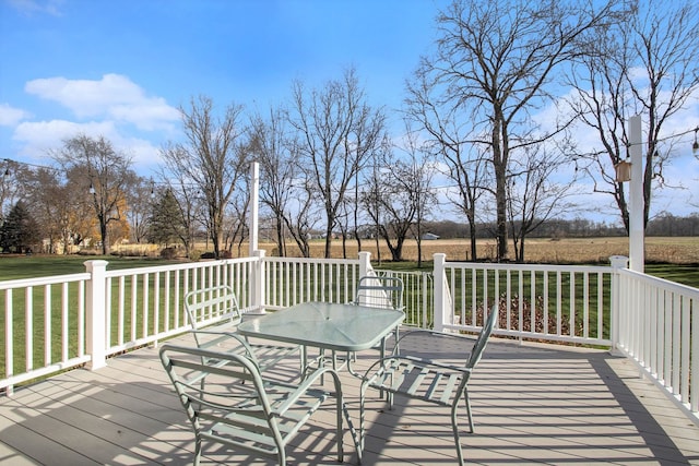 deck featuring a yard