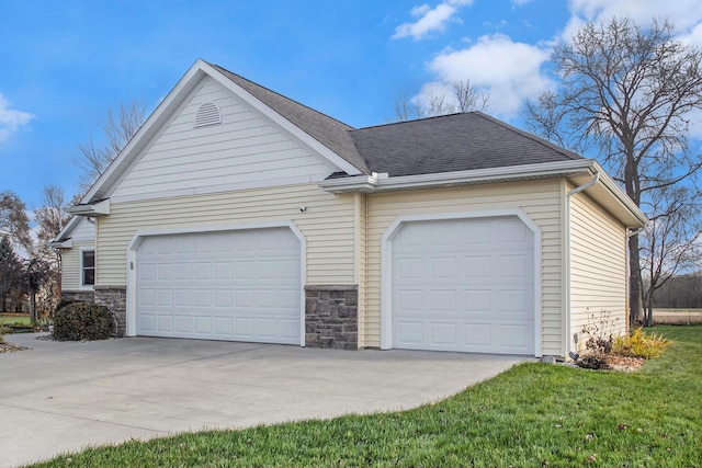 exterior space with a garage