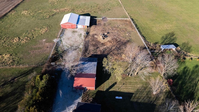 bird's eye view featuring a rural view