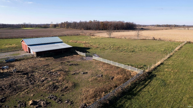 drone / aerial view featuring a rural view