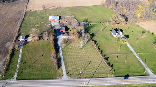 aerial view with a rural view