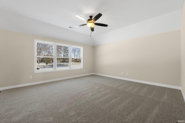 10209 Buckshire Ct, New Haven, IN 46774 - empty room featuring ceiling fan, carpet flooring, and baseboards