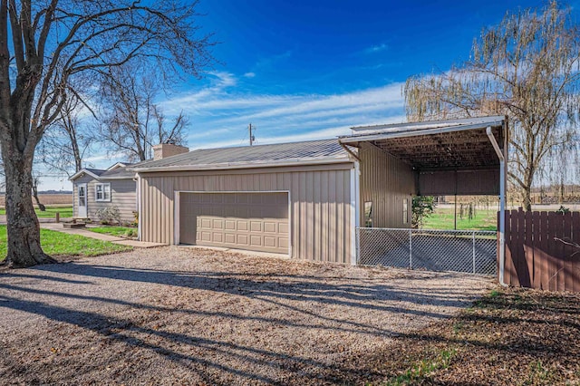 garage with a carport