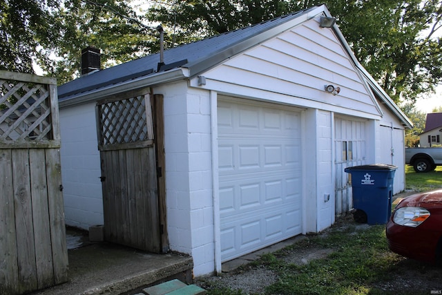 view of garage