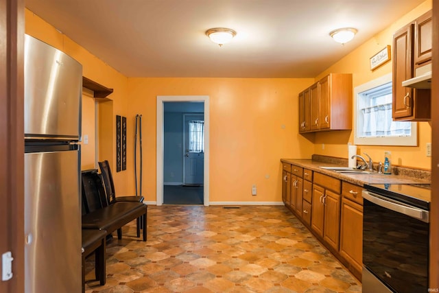 kitchen with stainless steel appliances and sink