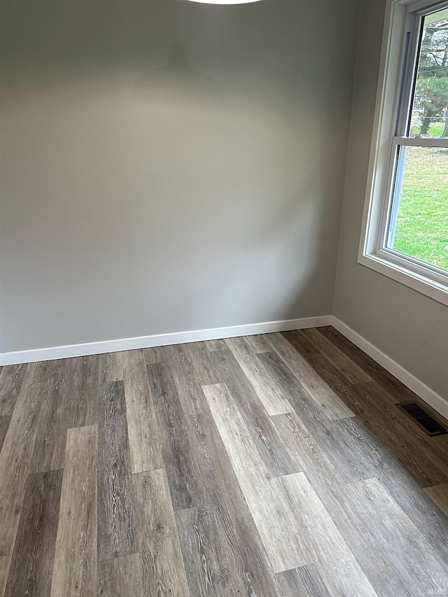 empty room featuring wood-type flooring