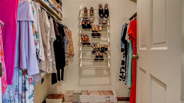 view of walk in closet