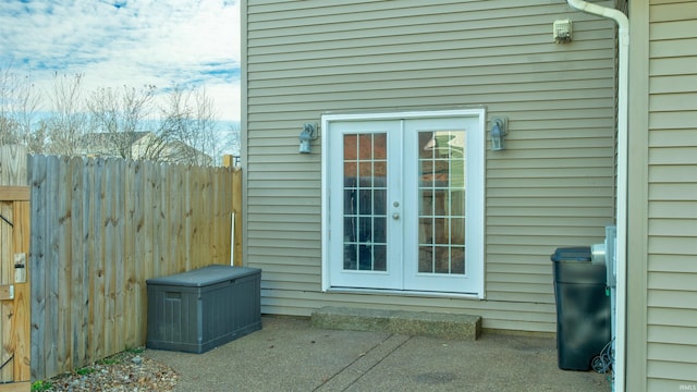 exterior space with french doors and a patio