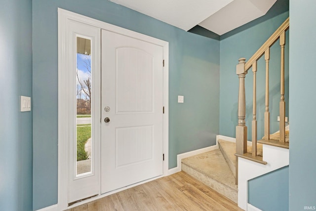 foyer featuring light wood-type flooring