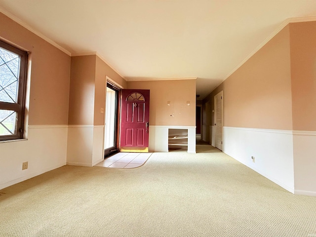 interior space featuring crown molding