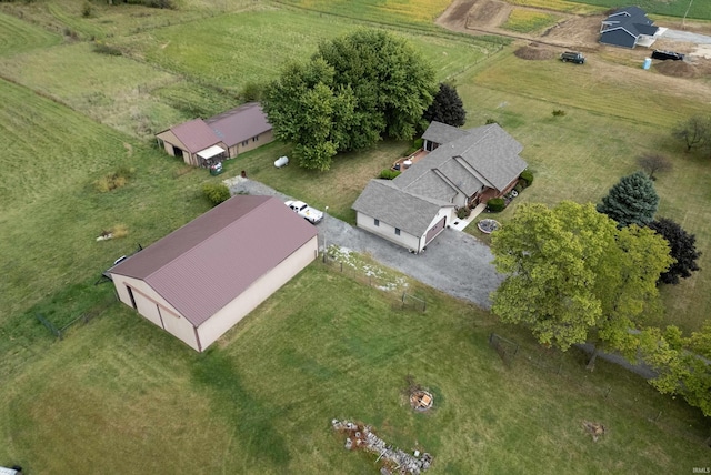 bird's eye view with a rural view