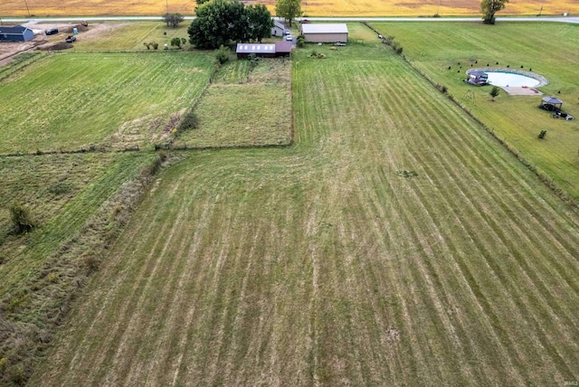 bird's eye view with a rural view