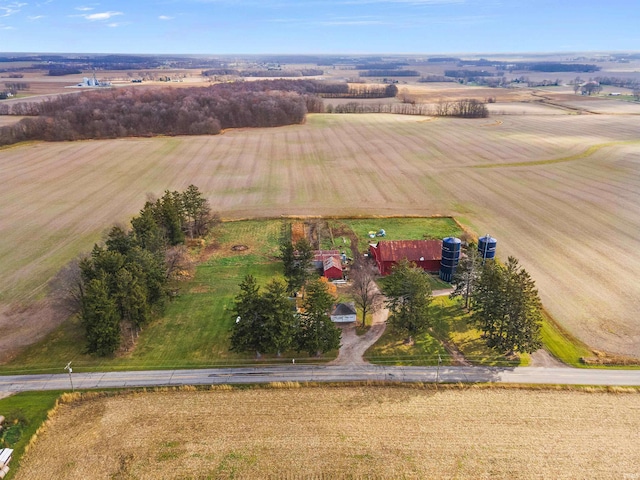 drone / aerial view with a rural view