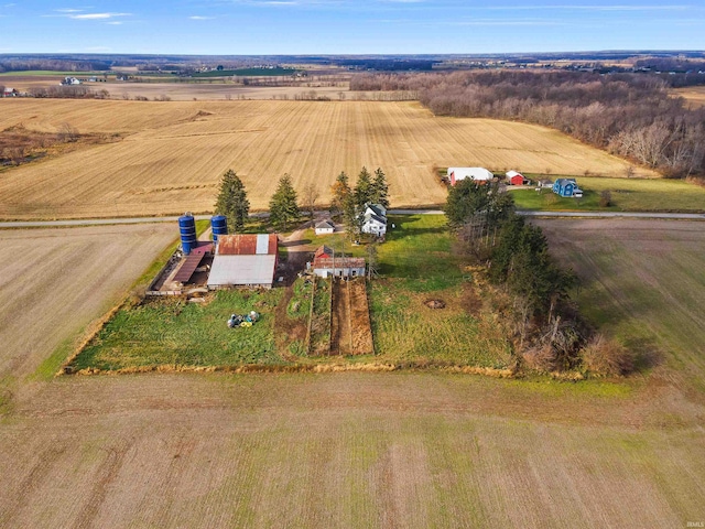 aerial view with a rural view