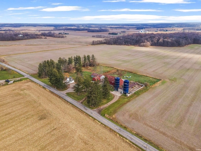 drone / aerial view featuring a rural view