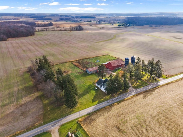 bird's eye view featuring a rural view