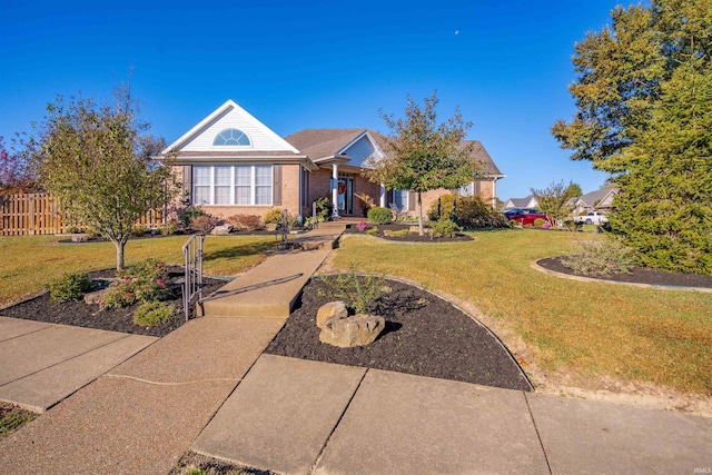 view of front of house with a front yard