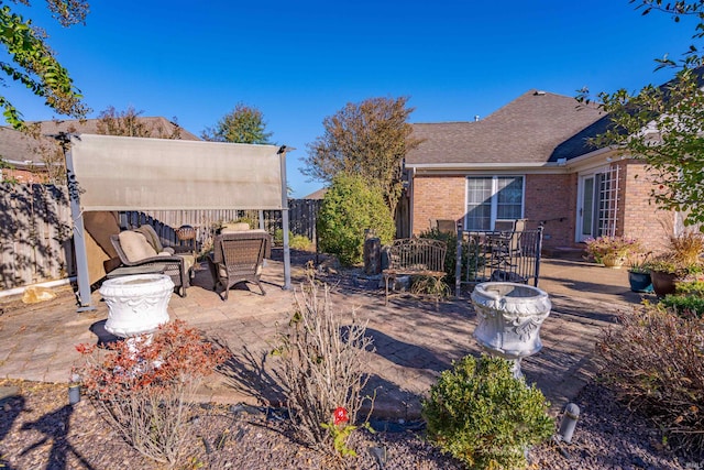 exterior space with an outdoor hangout area