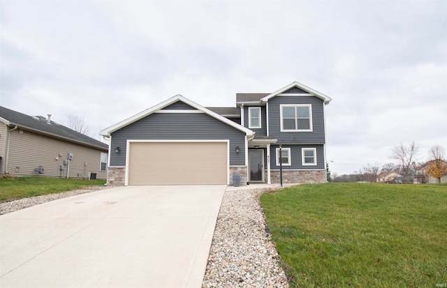 view of front of property with a front lawn