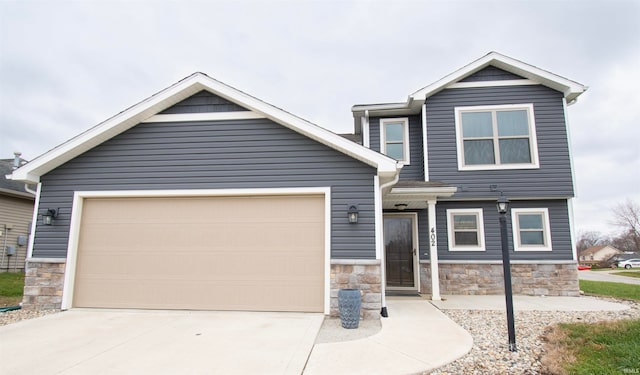 view of front facade with a garage