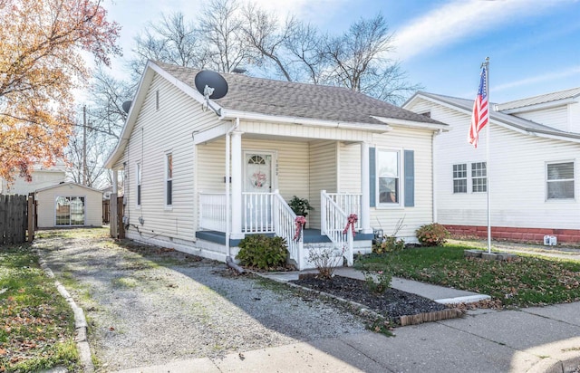 bungalow-style home featuring a porch