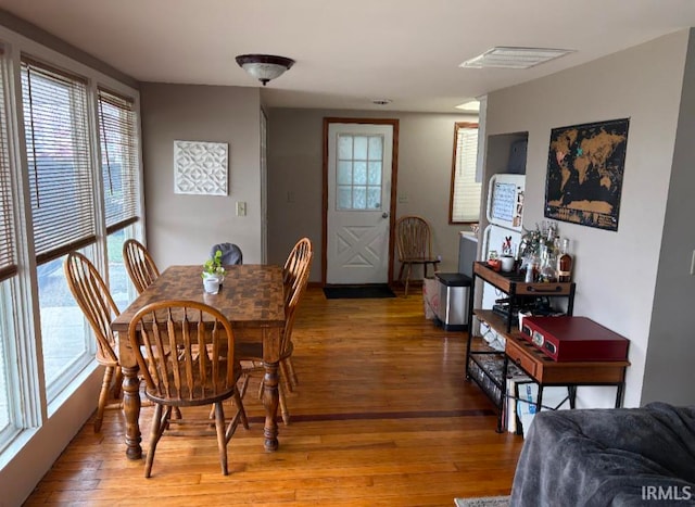 dining room with wood-type flooring