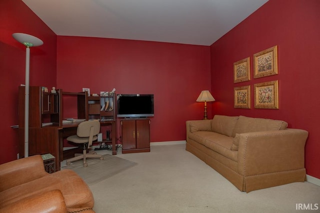 office with light colored carpet