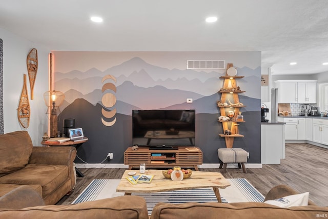 living room featuring hardwood / wood-style floors