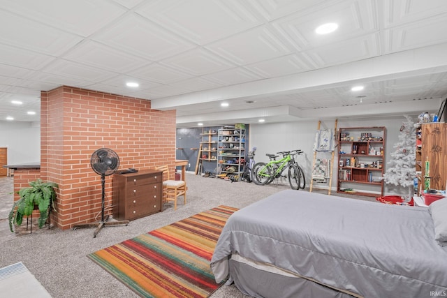 bedroom featuring carpet