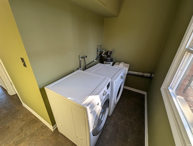 laundry area featuring washer and dryer