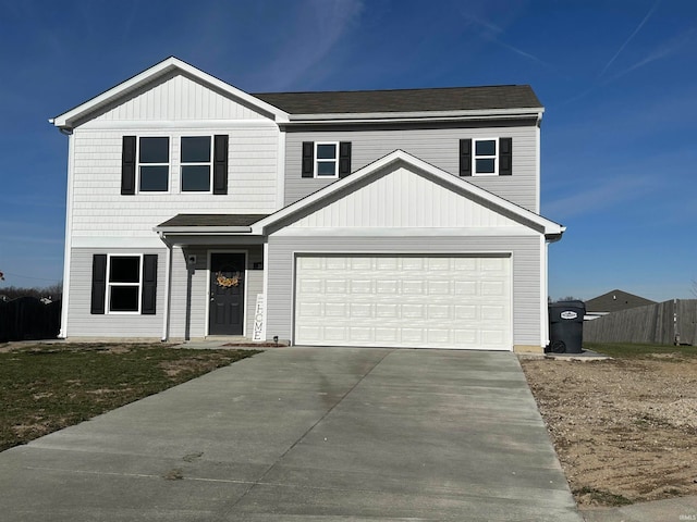 view of front of home with a garage