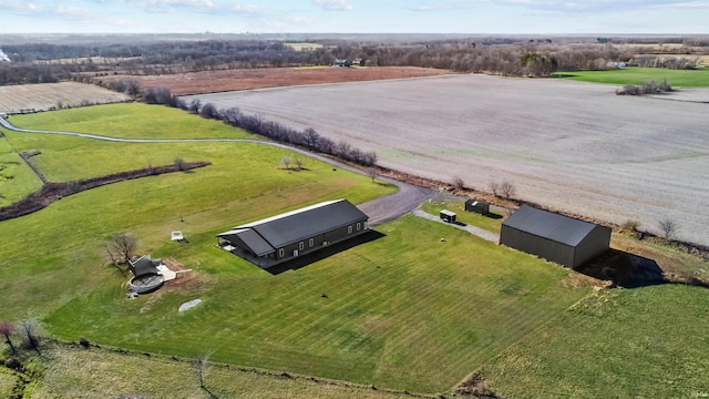 aerial view featuring a rural view