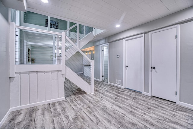 interior space featuring light wood-type flooring