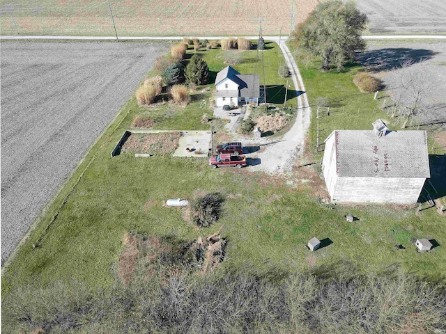 bird's eye view with a rural view