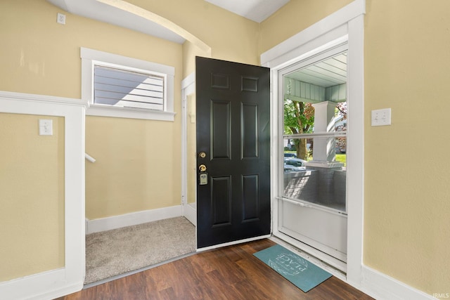 entryway featuring dark hardwood / wood-style floors