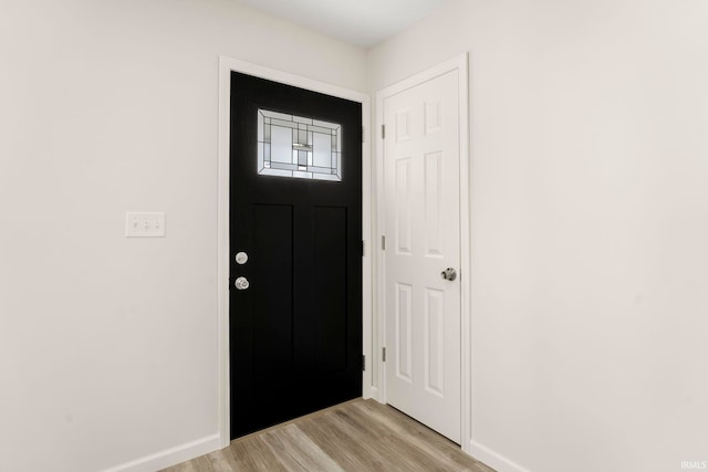 foyer featuring light wood-type flooring