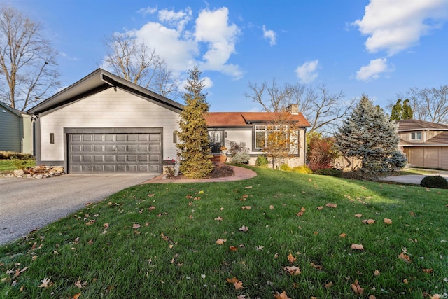 ranch-style house featuring a front lawn