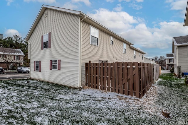 view of snow covered exterior