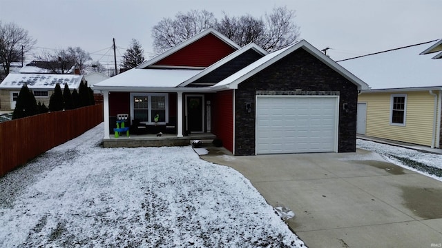 view of front of house with a garage