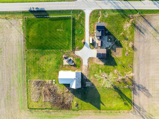 bird's eye view with a rural view