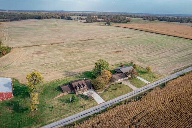 bird's eye view with a rural view