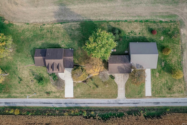 drone / aerial view with a rural view