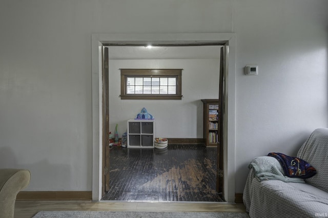 interior space with hardwood / wood-style floors