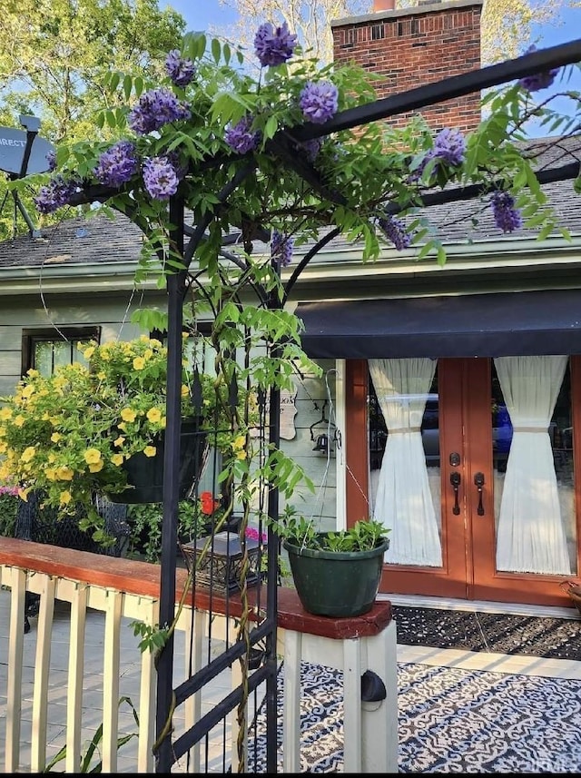 property entrance with french doors