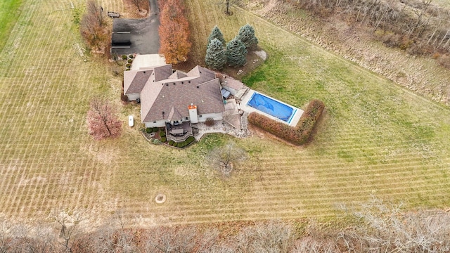 aerial view with a rural view